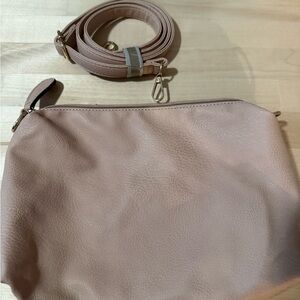 Elegant Pink Leather Crossbody Bag